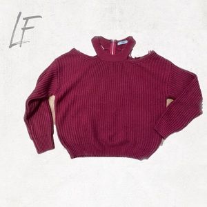 LF Off the Shoulder Maroon Sweater size S